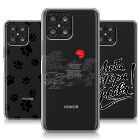 Дизайнерский силиконовый чехол для Huawei Honor X8 прозрачные