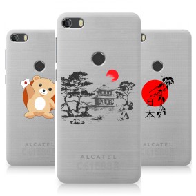 Дизайнерский силиконовый чехол для Alcatel Idol 5 Прозрачная япония