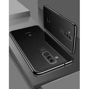Силиконовый глянцевый полупрозрачный чехол для Huawei Mate 20 Lite Черный
