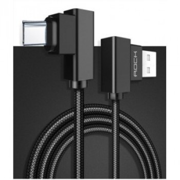 Интерфейсный кабель USb Type-C игрового типа в тканевой оплетке 1м с угловым разъемом, фиксирующей присоской и стягивающим хомутом Черный