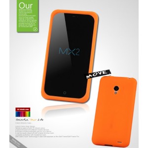 Силиконовый чехол премиум для Meizu MX2 Оранжевый