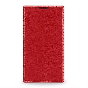 Кожаный чехол книжка горизонтальная (нат. кожа) для Nokia Lumia 1320 Красный