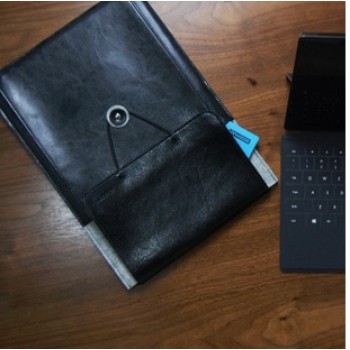 Эксклюзивный многофункциональный дизайнерский чехол мешок войлок/нат. кожа для Microsoft Surface Pro 2 Черный