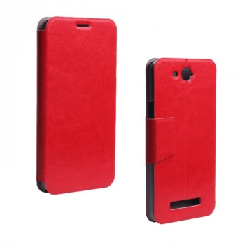 Чехол флип подставка с защелкой для Alcatel One Touch Hero Красный