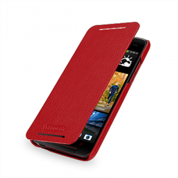 Кожаный чехол книжка горизонтальная (нат. кожа) для HTC Butterfly S Красный