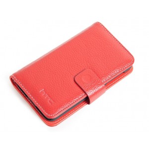 Кожаный чехол портмоне (нат. кожа) для HTC Desire 400 Dual SIM Красный