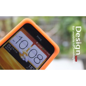 Силиконовый чехол софт тач премиум для HTC Desire 400 Dual SIM Оранжевый