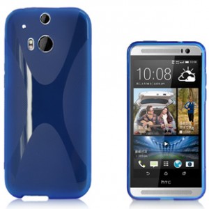 Силиконовый чехол X для HTC One 2 Голубой