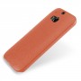 Кожаный чехол накладка серия Back Cover (нат. кожа) для HTC One 2 оранжевая