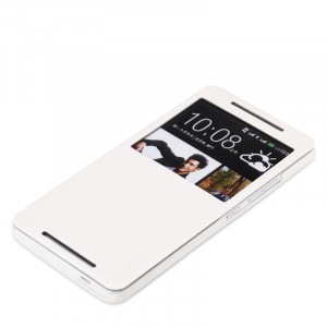 Чехол флип подставка с окном вызова для HTC One Max Белый