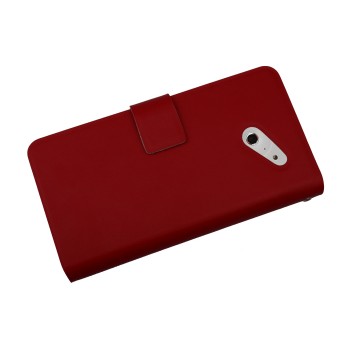 Кожаный чехол книжка горизонтальная для Huawei Ascend D2 Красный