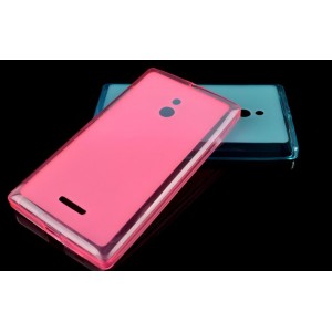 Силиконовый матовый полупрозрачный чехол для Nokia XL Розовый