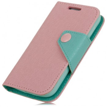 Чехол портмоне подставка с заклепкой для Samsung Galaxy Ace 3 Розовый