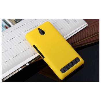 Пластиковый матовый непрозрачный чехол для Sony Xperia E1 Желтый