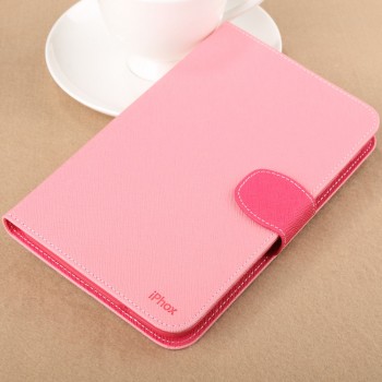 Чехол подставка с внутренними отсеками на силиконовой основе для Samsung Galaxy Tab 3 Lite Розовый