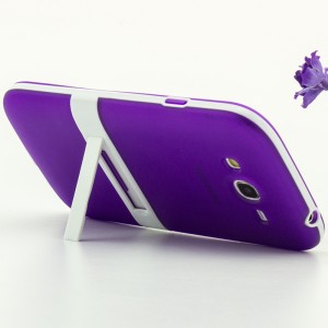 Двухкомпонентный силиконовый чехол с пластиковым каркасом-подставкой для Samsung Galaxy Grand Фиолетовый