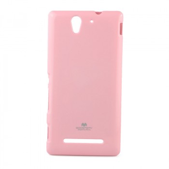 Силиконовый непрозрачный чехол для Sony Xperia C3 Розовый