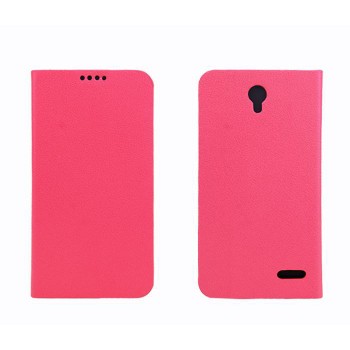 Чехол портмоне подставка на пластиковой основе для Alcatel One Touch Pop 2 (4.5) Розовый