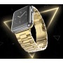 Эксклюзивный премиум браслет из нержавеющей гипоаллергенной ювелирной стали трехсегментный с отделкой золотом 18к (750-я проба) для Apple Watch 42мм