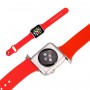 Силиконовый гипоаллергенный нескользящий ремешок с металлическим коннектором для Apple Watch 42мм