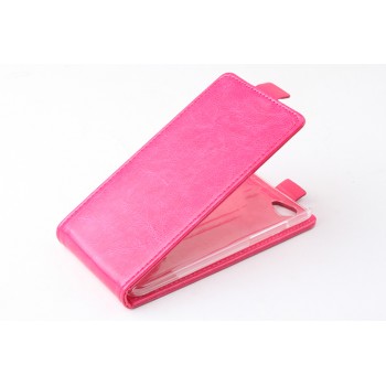 Чехол вертикальная книжка на пластиковой основе с магнитной застежкой для Explay Rio Пурпурный