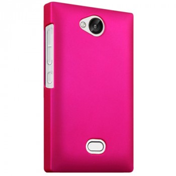 Пластиковый чехол серия Metallic для Nokia Asha 503 Розовый