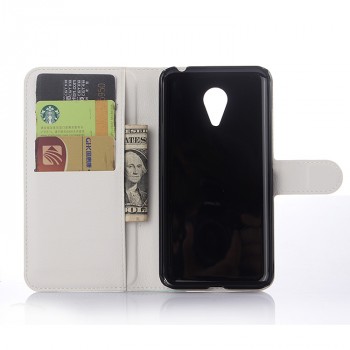 Чехол портмоне подставка с магнитной застежкой для Meizu MX5 Белый