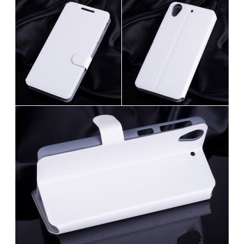 Текстурный чехол флип подставка с магнитной застежкой и внутренними карманами для HTC Desire 626/628 Белый