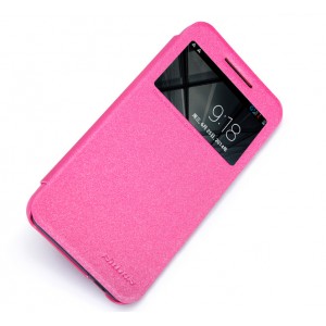 Чехол флип с окном вызова для HTC Desire 616 Розовый