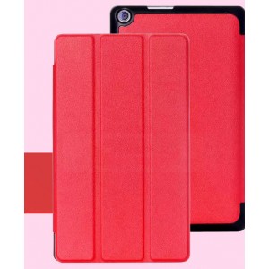 Чехол флип подставка сегментарный на поликарбонатной основе для ASUS ZenPad 8 Красный