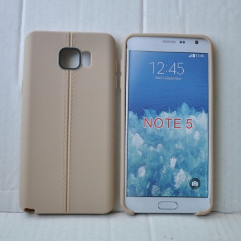 Силиконовый матовый непрозрачный чехол дизайн Нити для Samsung Galaxy Note 5 Бежевый
