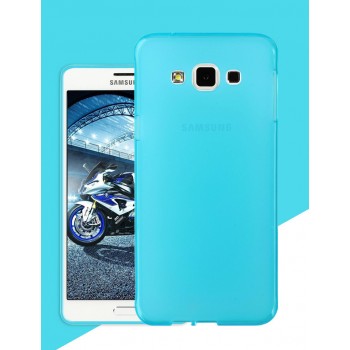 Силиконовый матовый полупрозрачный чехол для Samsung Galaxy A8 Синий