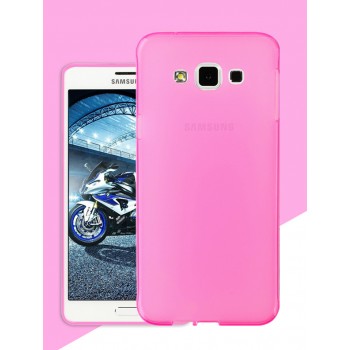 Силиконовый матовый полупрозрачный чехол для Samsung Galaxy A8 Розовый