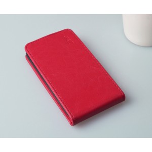 Чехол вертикальная книжка на пластиковой основе с магнитной застежкой для ASUS Zenfone 4 Красный