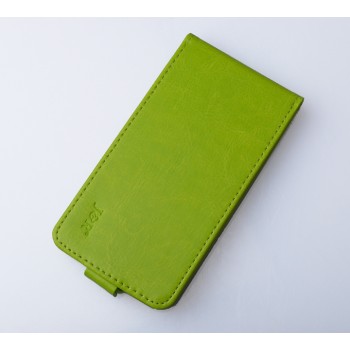 Чехол вертикальная книжка на пластиковой основе с магнитной застежкой для Lenovo S660 Зеленый
