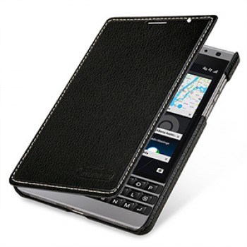 Кожаный чехол горизонтальная книжка (нат. кожа) для BlackBerry Passport Silver Edition