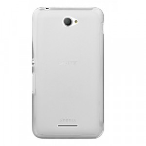 Силиконовый матовый полупрозрачный чехол для Sony Xperia E4 Белый