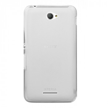Силиконовый матовый полупрозрачный чехол для Sony Xperia E4 Белый
