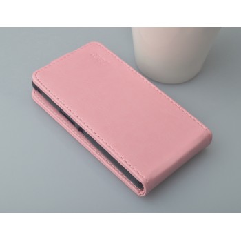 Глянцевый чехол вертикальная книжка на пластиковой основе с магнитной застежкой для Samsung Galaxy Core Розовый