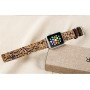Гибридный дизайнерский ремешок нат. кожа/ткань ручной работы с металлическим коннектором для Apple Watch 38мм 