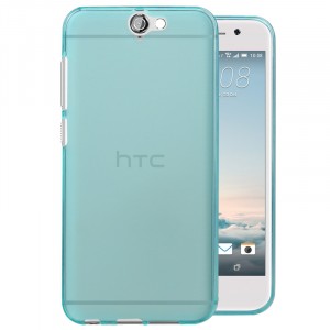 Силиконовый матовый полупрозрачный чехол для HTC One A9 Голубой