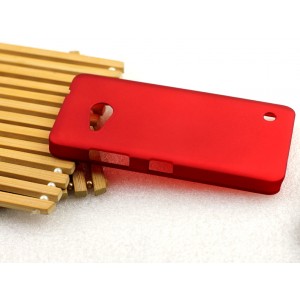 Пластиковый матовый металлик чехол для Microsoft Lumia 550 Красный