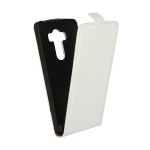 Чехол вертикальная книжка на пластиковой основе с магнитной застежкой для LG G4 S Белый