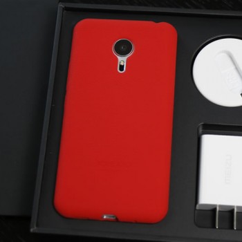 Силиконовый матовый софт-тач премиум чехол для Meizu Pro 5 Красный