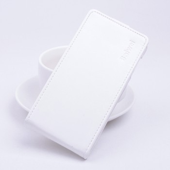 Глянцевый чехол вертикальная книжка на пластиковой основе с магнитной застежкой для Alcatel One Touch POP 3 5 Белый