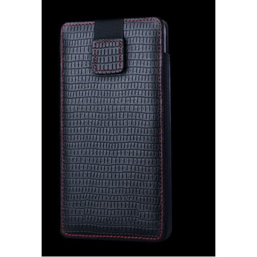 Кожаный мешок (нат. кожа) на липучке для Samsung Galaxy Note 5, цвет Черный
