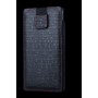 Кожаный мешок (нат. кожа) на липучке для Samsung Galaxy Note 5, цвет Черный