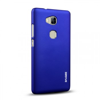 Пластиковый матовый непрозрачный Металлик чехол для Huawei Honor 5X Синий