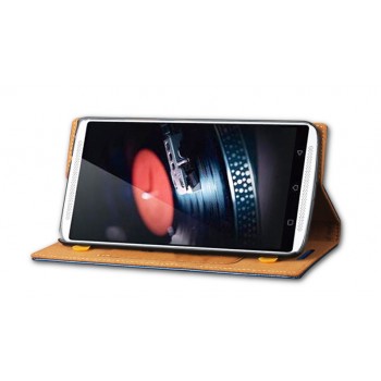 Вощеный чехол флип подставка на присоске для Lenovo Vibe X3 Черный
