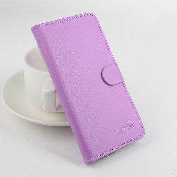 Чехол портмоне подставка с защелкой на силиконовой основе для Alcatel One Touch Idol 3 (5.5) Фиолетовый